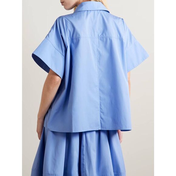 CO Cotton Poplin Blue Blouse Shirt L $595 - Picture 2 of 9